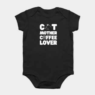 Cat mother coffee lover Baby Bodysuit
